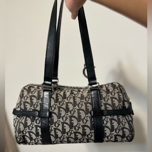 ❌SOLD❌ChristianDior Black LogoCharm Oblique Monogram Signature Trotter BostonBag - Picture 2 of 10